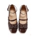 Iris Corolla Frame Square Heel Shoes(Reservation/8 Colours/Full Payment Without Shipping)